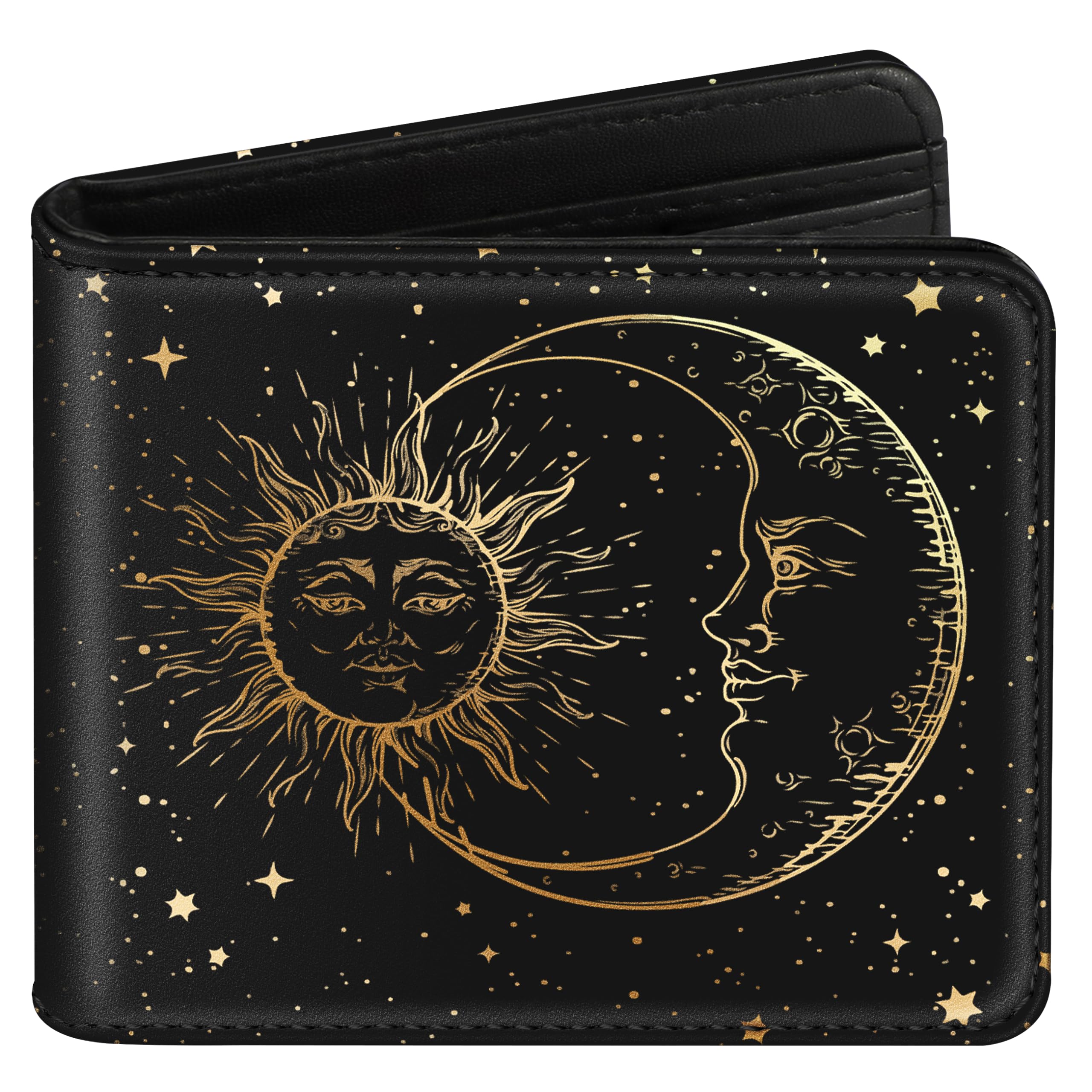Funermei Cute Wallet for Women Girls Sun and Moon