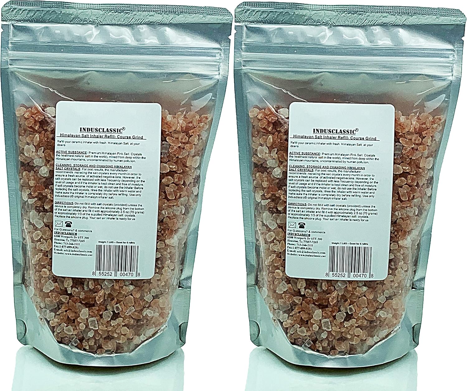 IndusClassic Himalayan Salt for Ceramic Inhaler or Neti Pot Refill Asthma Allergy Sinus: Health & Personal Care