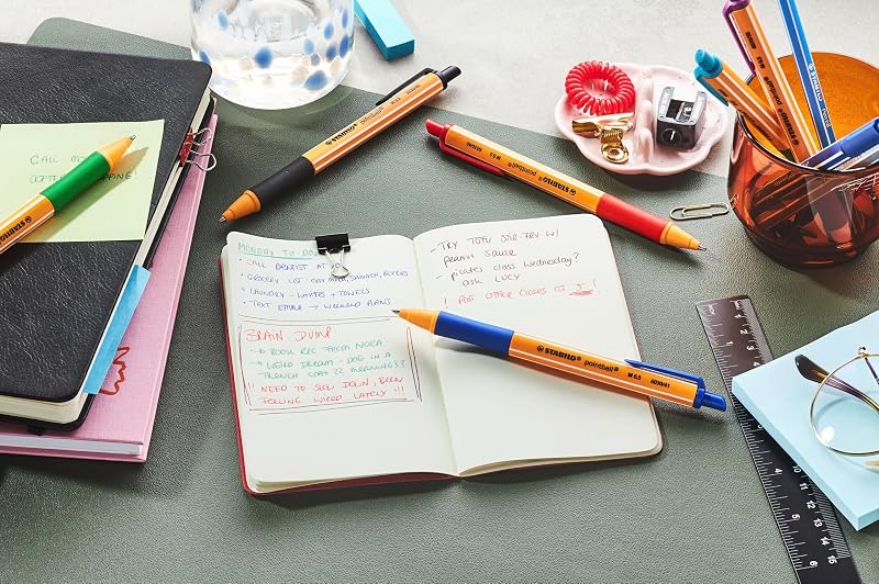 pointball - Stylo bille - Pochette x 6 stylos bille rechargeables - Coloris assortis