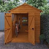 TigerFlex Shiplap Apex Shed 8x6 ft Double Door Red Cedar Garden Wooden view 4