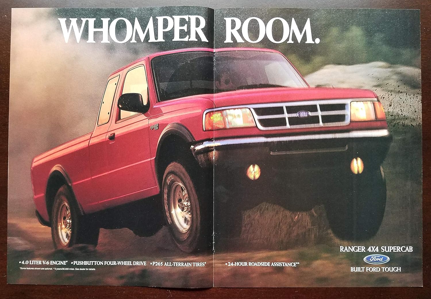 Amazon Com Magazine Print Ad 1994 Ford Ranger 4x4 Supercab Pickup Truck 4 0 L V 6 Whomper Room 2 Pages Entertainment Collectibles