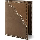 Wrangler Men's Mini Bifold Wallet, Contrast Corner Rodeo, Genuine Leather, Gift for Him