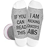 UWUKEI Cancer Socks,Chemo Socks,Kicking Cancer's Ass,Cancer Awareness,Cancer Survivor Gift,Cancer Gifts,Chemo Gift,Cancer Fre