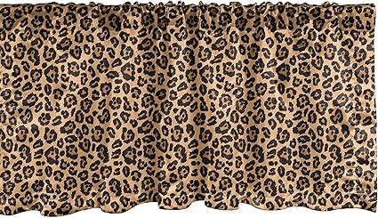 Amazon Ambesonne ヒョウ柄 窓飾り ヒョウ柄 イラスト エキゾチック ファウナ風 パターン カーテンバランス キッチン 寝室 装飾 ロッドポケット付き 54 X 12 Val 55709 12x54 カーテン オンライン通販