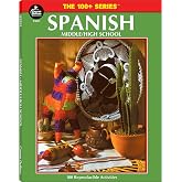 Carson Dellosa The 100 Series Spanish Workbook, Vocabulary, Common Phrases, Culture, Sentence Building Skills, and More, Middle and High School Classroom or Homeschool Curriculum (Volume 18)