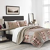 Eddie Bauer - Twin Quilt Set, Reversible Cotton Bedding with Matching Sham, Luxurious Bedding Set (Hawthorne Brown, Twin)