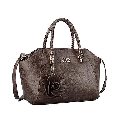 E2O Solid Flower Tassel Wine Satchel With Long Belt