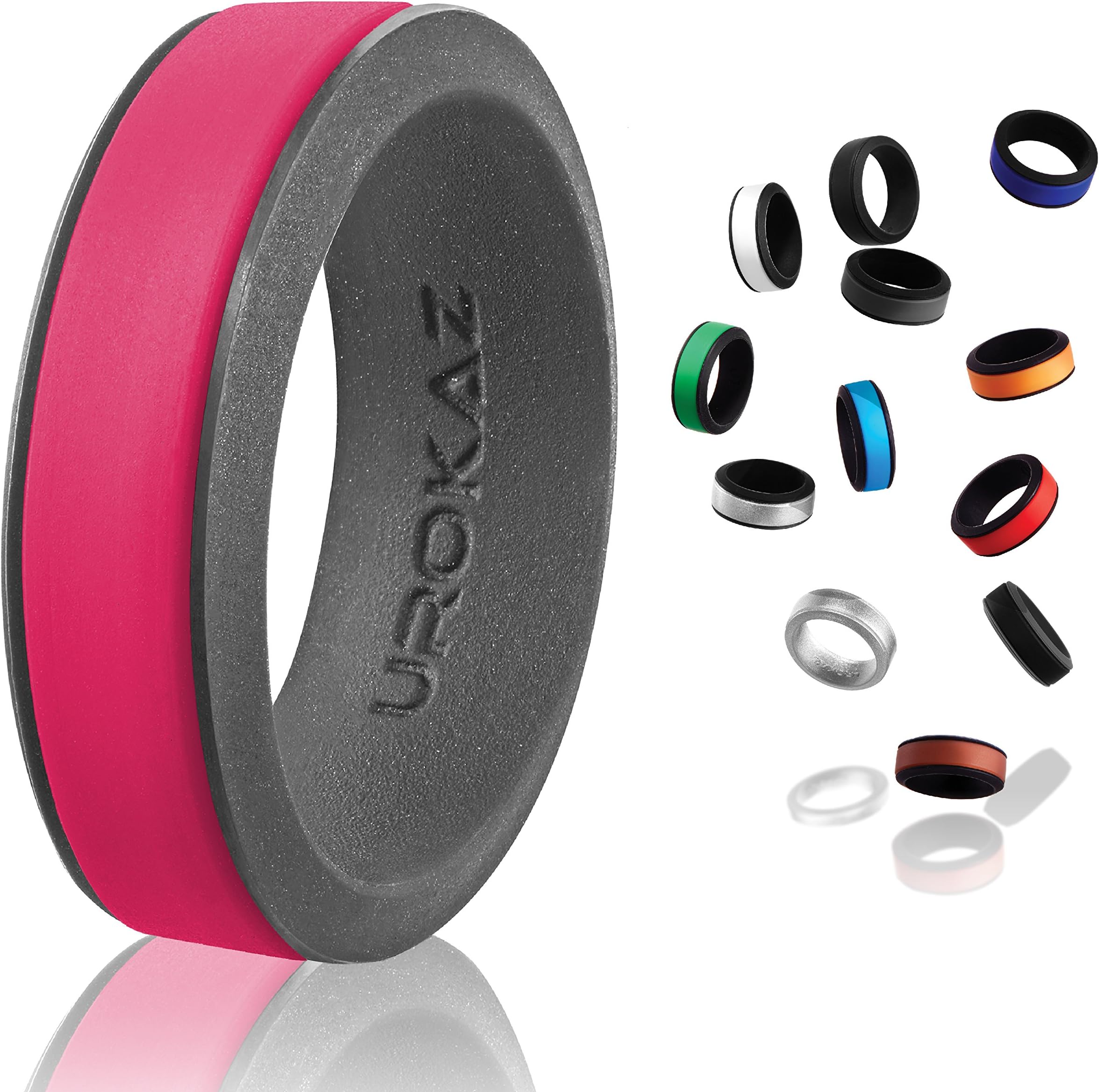 UROKAZ Silicone Wedding RingPink GreySize 11 Inner Diameter ~ 20.57 mm