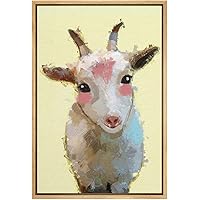 SIGNWIN Framed Canvas Wall Art Cute Nursery Baby Sheep in Yellow Color Animals Wildlife Oil Painting Modern Art Contemporary Portrait Fun Pastel for Living Room, Bedroom, Office - 16