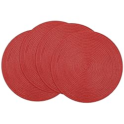 SHACOS Round Braided Placemats 15 inch Set of 4