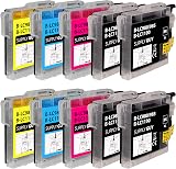 Supply Guy 10 Ink Cartridges Compatible Brother LC985 DCP J125 J140w J315w view 1