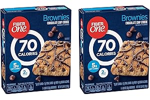Fiber One Brownies, 70 Calories, 5 Net Carbs, Snacks, Chocolate Chip, 6ct (2 pack)