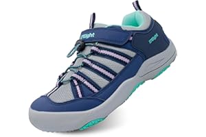 i78 Low Top Kids Boys Sports Hiking Shoes Breathable Synthetic Leather Sneakers Non-Slip Lightweight for Outdoor Running Trekking Trail Walking