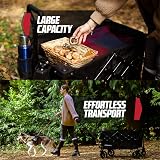 MoverX 120L Festival Trolley on Wheels Folding Wagon Black 60cm view 4