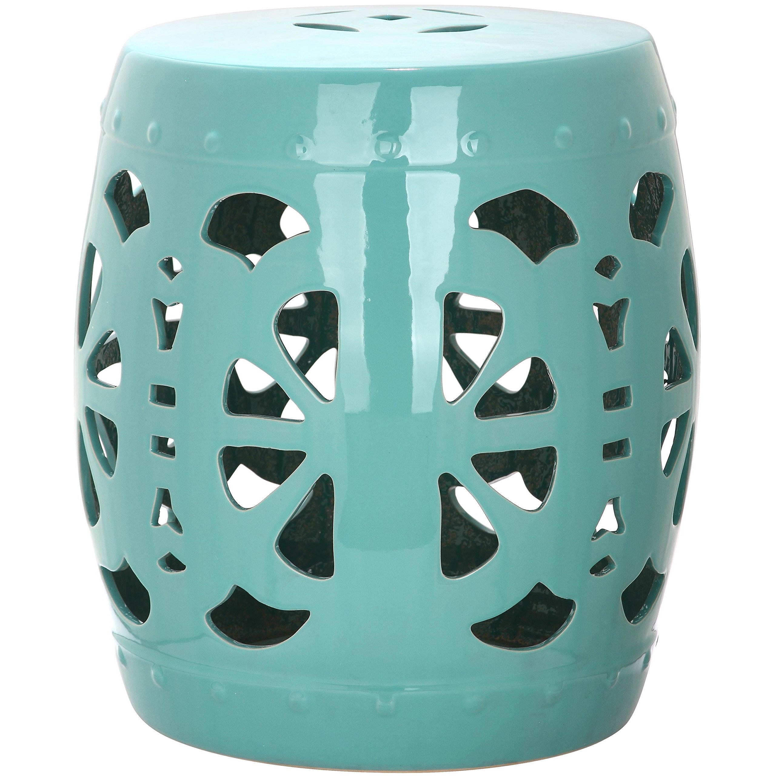 Safavieh Stencil Blossom Ceramic Decorative Garden Stool Light