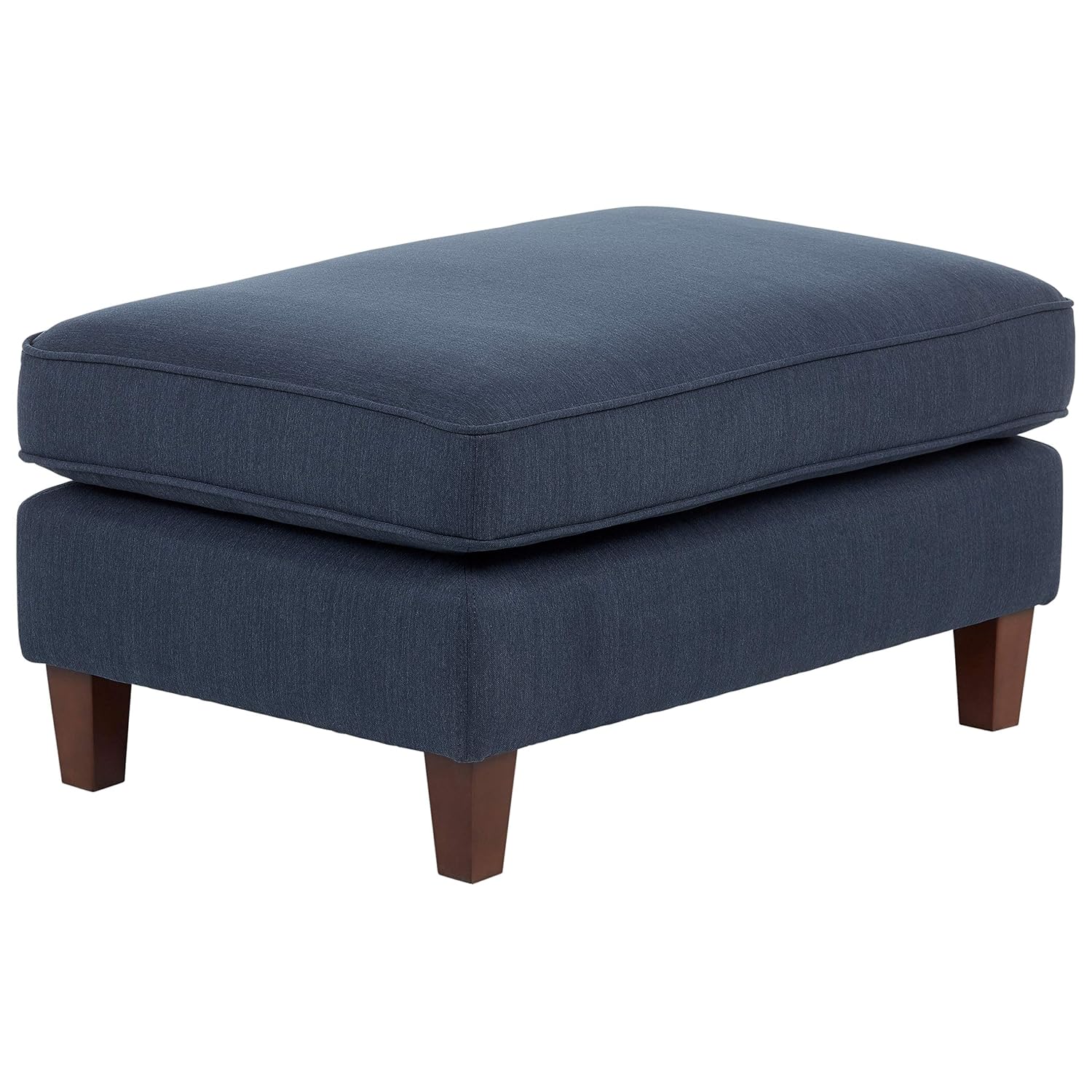 Stone & Beam Blaine Modern Ottoman, Fabric, 36.2"W, Navy Blue