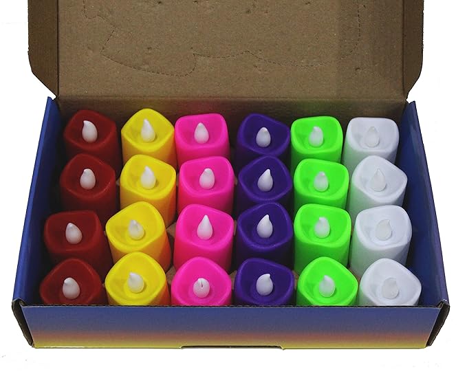 Citra Battery Color Changing Tea Lights, Pack Of 24, 7 Colors