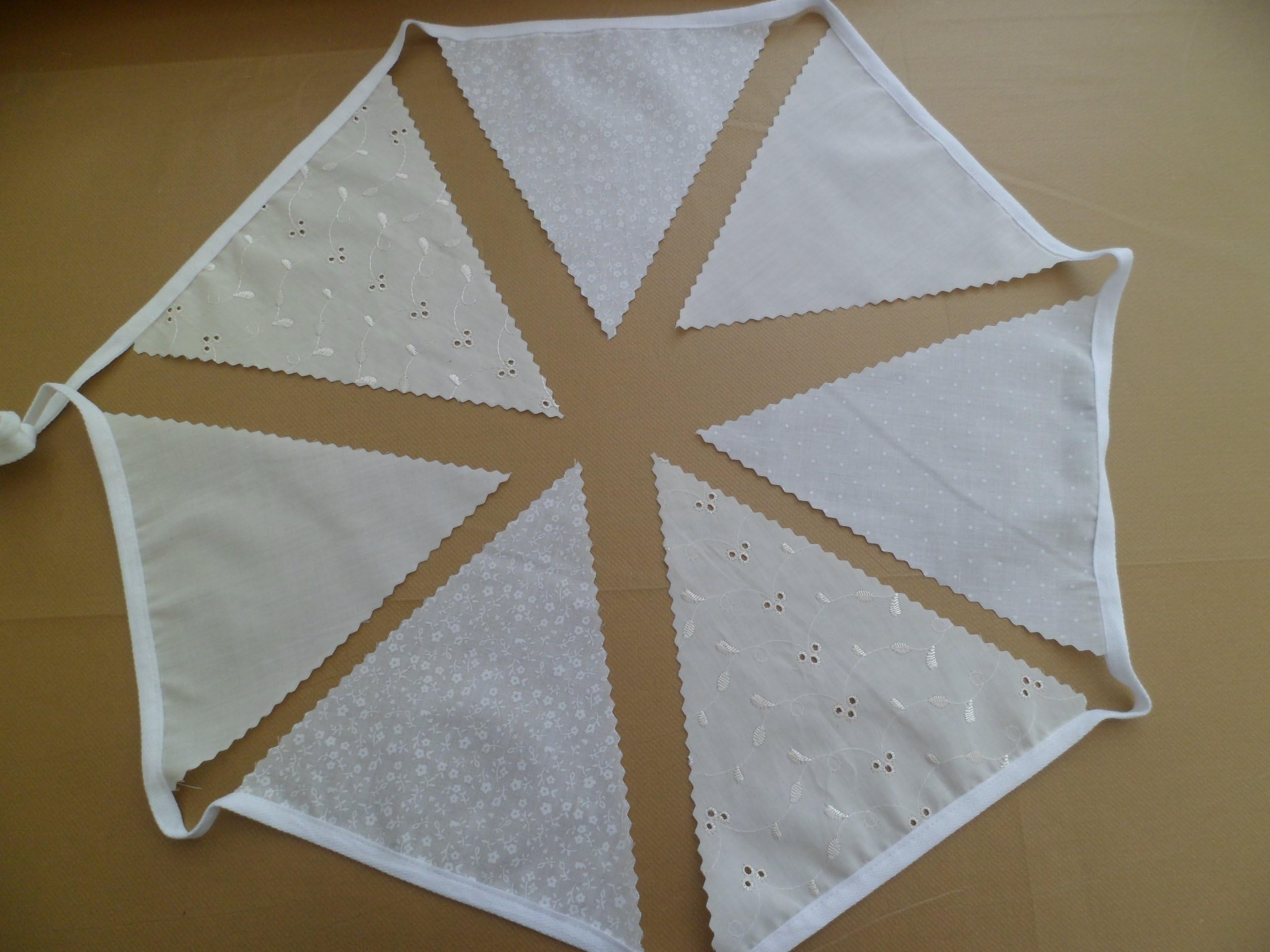 Luxury Wedding Bunting Classic Cream and White 40ft/12 m Long