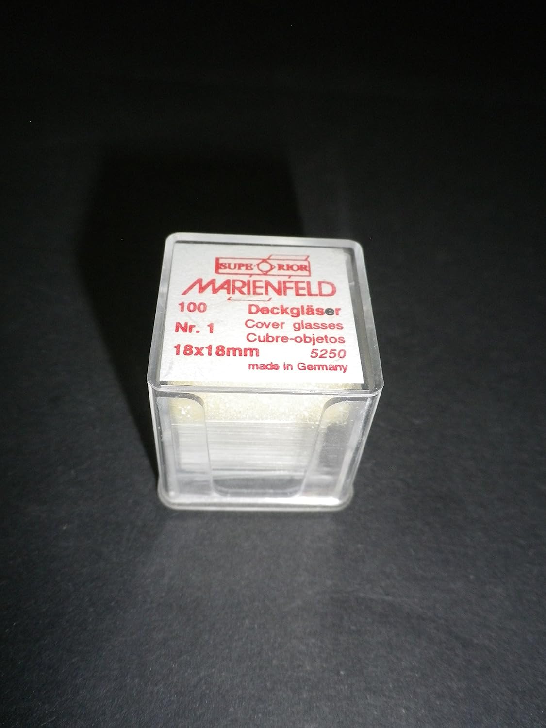 200 Stück MARIENFELD Deckgläser 18x18mm N.1 made in Germany cover glass