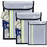Fireproof Document Bag 3 Pack (15"x11", 13"x10", 10"x8") – Fireproof & Waterproof Money Bags with Zipper & Reflective Strip | Document Holder for Cash, Passports, Birth & Marriage Certificates