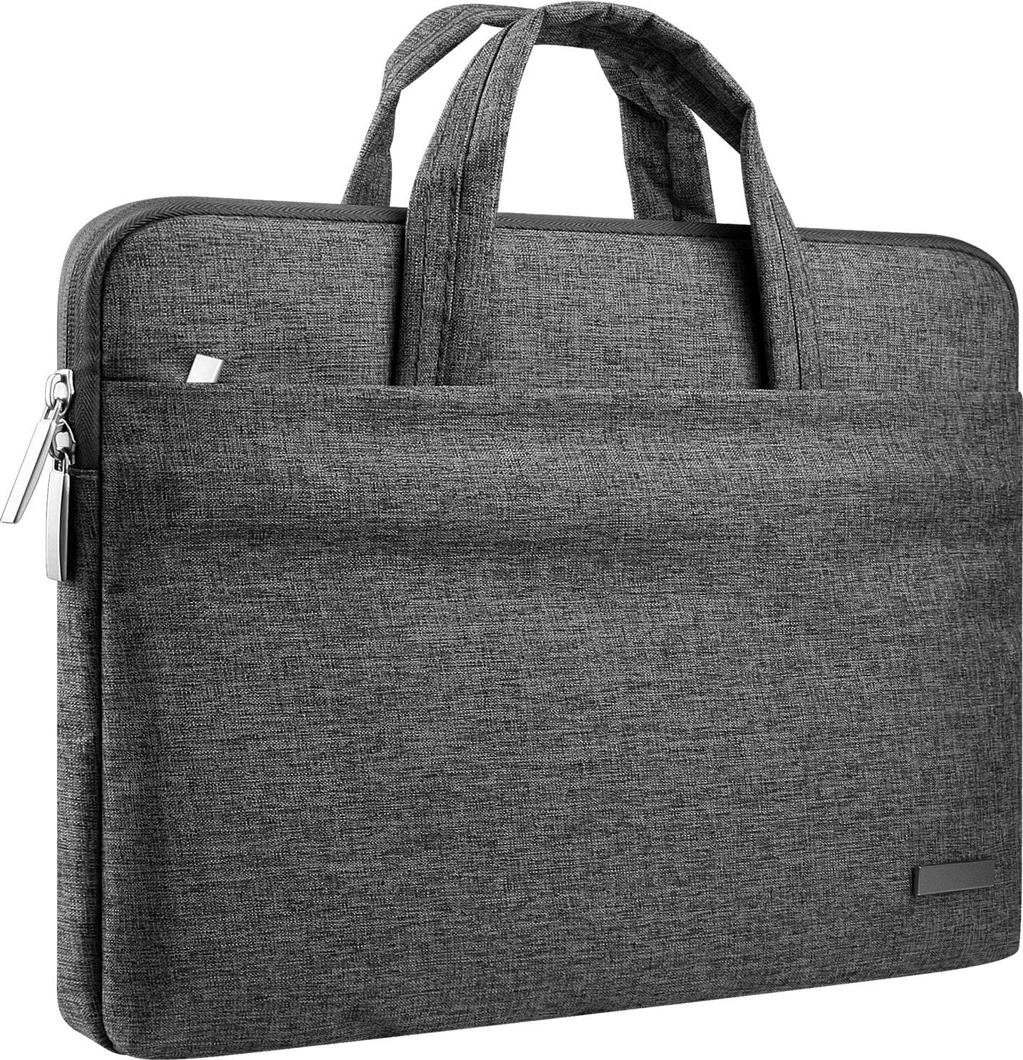 CCPK 15.6" Laptop Case 15.6 Inch Compatible for MacBook Pro 16 Inch Sleeve 15 Inch Case Cover Hp Lenovo Acer ASUS Dell Inspiron 15 In Alienware Bag with Handle Waterproof Canvas Briefcase Black Grey