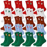 Cuffbow 20 Pairs Fuzzy Slipper Socks Fluffy Soft Plush Socks Warm Gift for Womens Fall Thanksgiving Winter Christmas