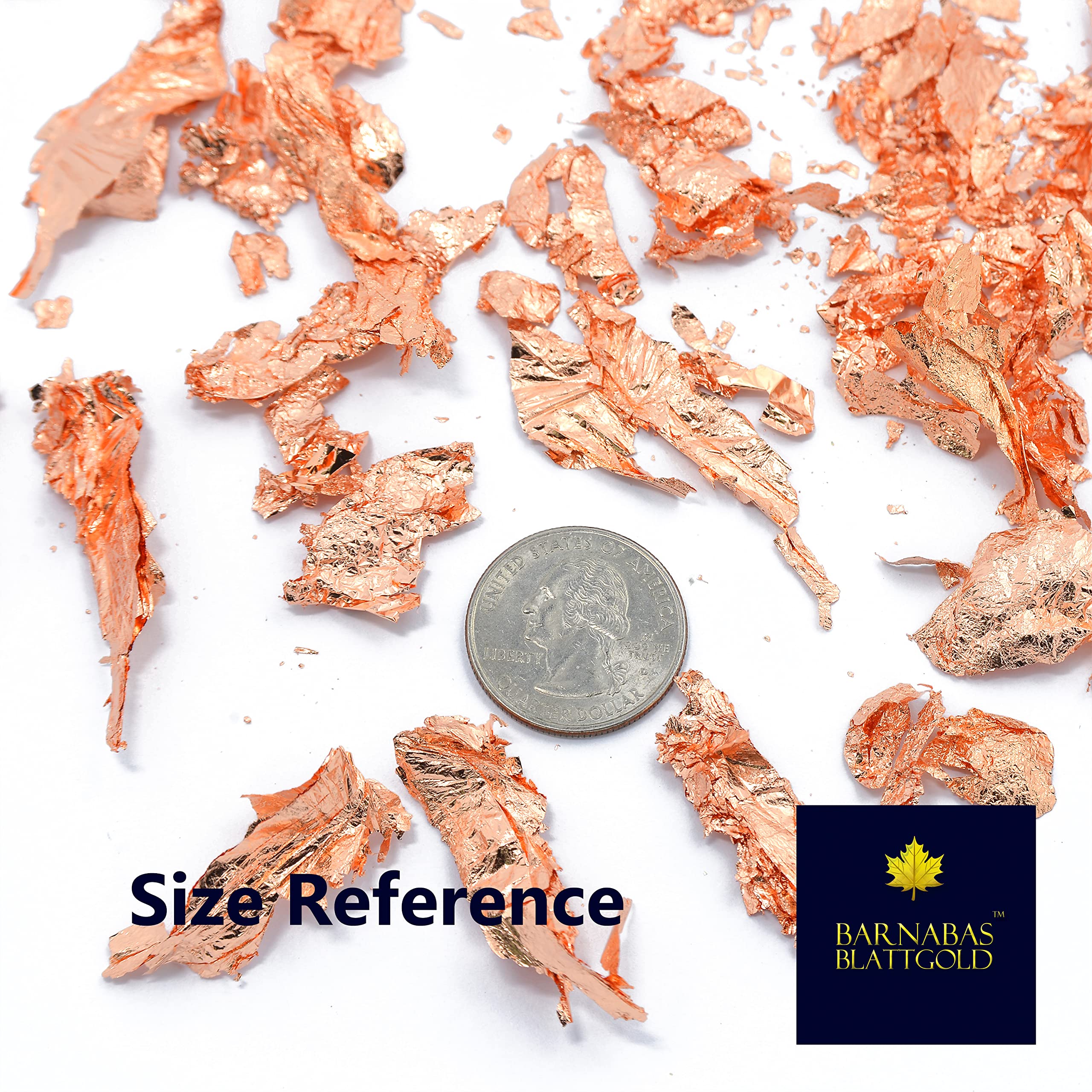 Barnabas Blattgold: Imitation Copper Leaf Flakes 25g - Copper Foil Art Flakes for Resin Crafts - Schabin Copper Flakes for Gilding and Painting