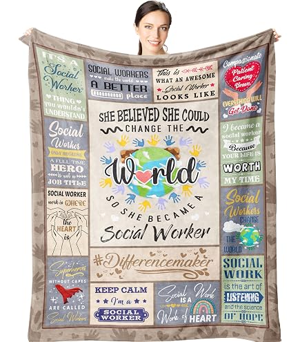 Social Worker Appreciation Throw Blanket - 50x60 Inches, Soft, Funny Gift Idea