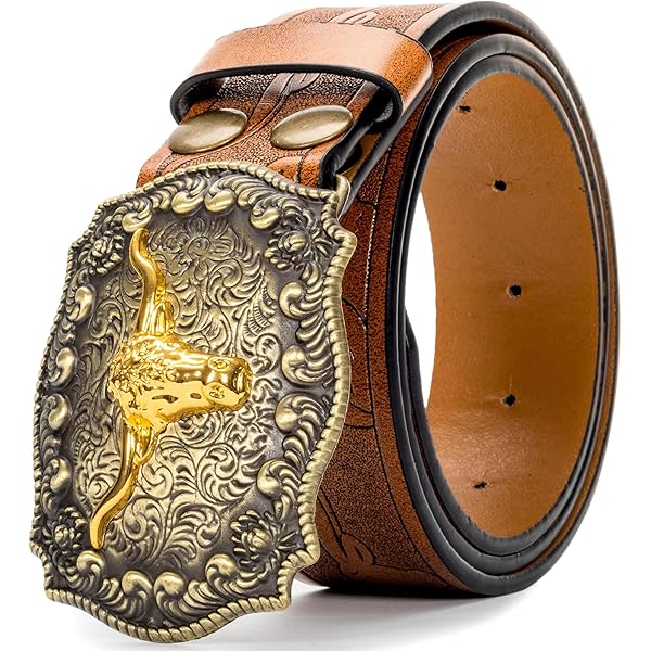 Vikodah Western PU Leather Buckle Belt Cowboy Animals  display picture 1