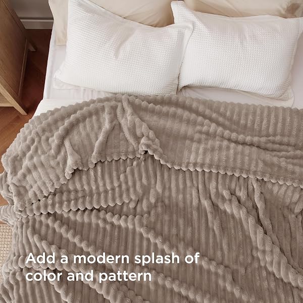 BEDSURE GENTLESOFT LIGHT BROWN FLEECE BLANKET FOR COUCH – COZY SOFT BLANKETS FOR WOMEN, CUTE SMALL THROWS FOR GIRLS, 90X90 INCHES