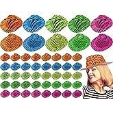 Handepo 50 Pcs Neon Party Hats for Adults Kids Halloween Colorful Plastic Cowboy Party Hats UV Reactive Fluorescent for Glow Birthday Weddings Carnival Concerts Music