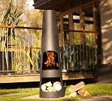 La Hacienda Circo Steel Chiminea Patio Heater Log Burner Black 125cm view 3