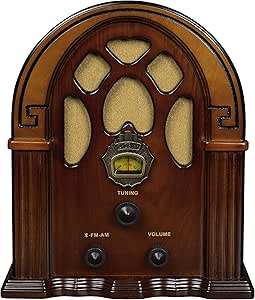 Crosley CR31D-WA Companion Retro AM/FM Tabletop Radio with Bluetooth Receiver, Walnut