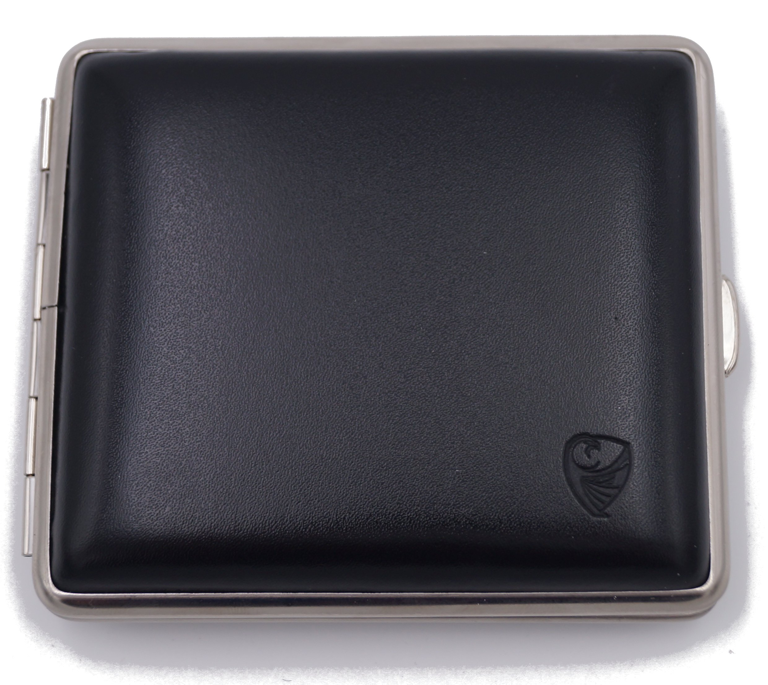 GERMANUS Cigarette Case - Made in Germany - Steel with Leather Cover