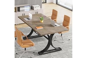 Tribesigns 5FT Small Conference Table for 4 to 6, Modern Meeting Table with Strong Metal Frame for Office Meeting Conference Room