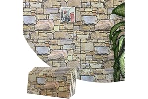 Dundee Deco 3D Wall Panels - Cladding, Beige Bronze Lilac Stone Look Wall Paneling, Styrofoam Facing for Interior and Exterior Applications, DIY, Set of 5, Covers 27 sq ft