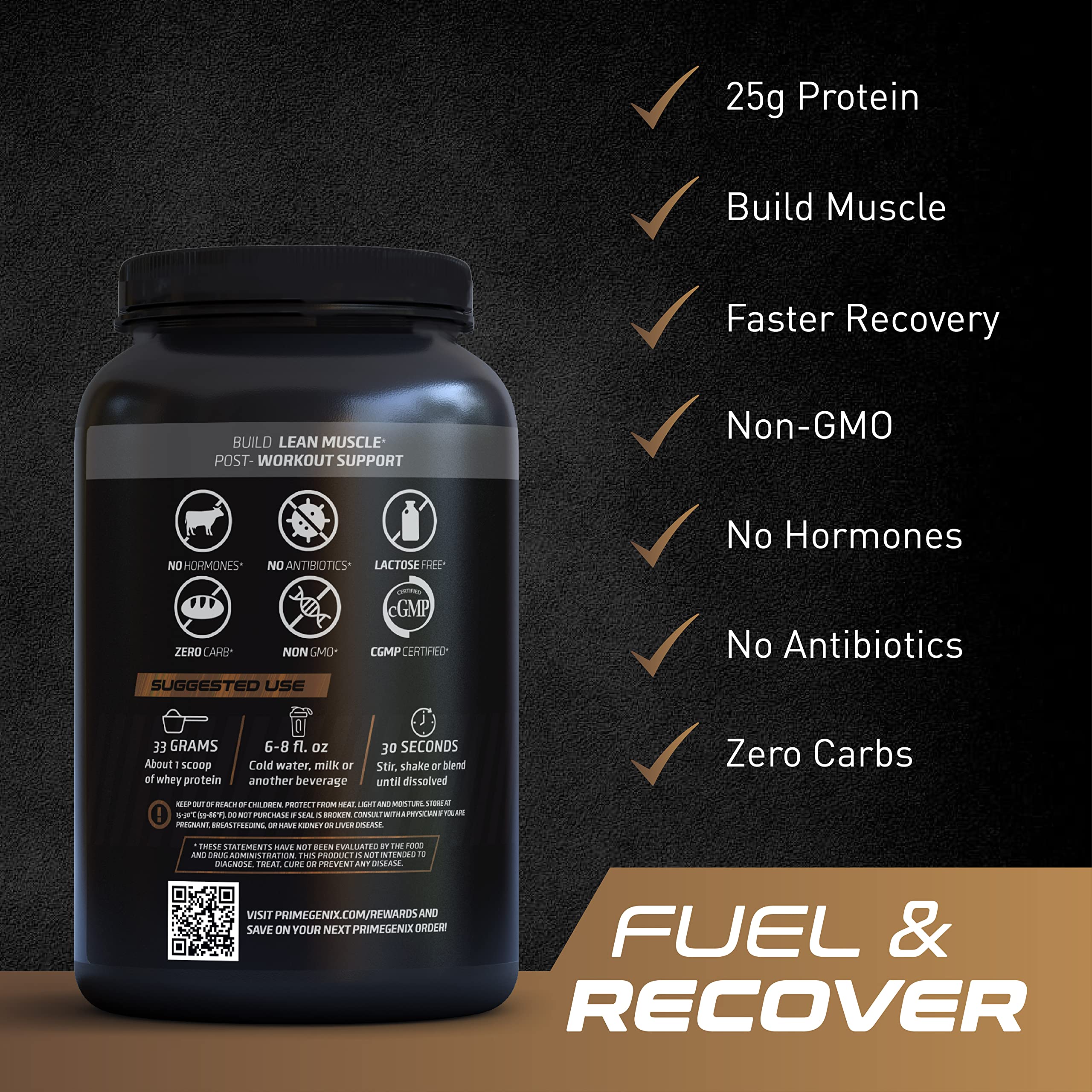 PrimeGENIX New Zealand Grass Fed Whey Protein Isolate Powder | Low Carb & Low Calorie | Chocolate & Vanilla Flavors, Protein for Muscle Growth | Post Workout Recovery | Organic