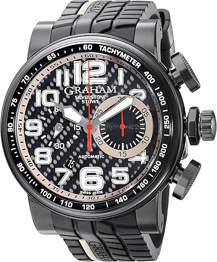 Graham Men's 2BLDC.E01A.K49 Silverstone Analog Display Swiss Automatic Black Watch