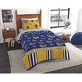 NORTHWEST Officially Licensed NBA Golden State Warriors Twin Bed in a Bag Set, 64" x 86", Blue