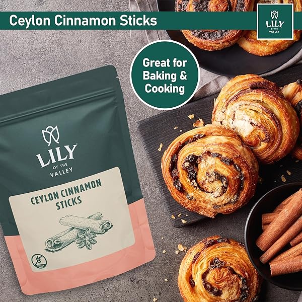 LILY OF THE VALLEY CEYLON CINNAMON POWDER – GROUND CINNAMON IDEAL FOR BAKING & COOKING – EXQUISITE FLAVOR AND AROMA – KETO FRIENDLY – VEGAN & GLUTEN-FREE – PACKED IN RESEALABLE POUCH (16OZ, 453G)