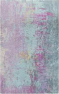 Violetta Blue and Purple Modern Area Rug 4' x 6'