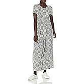Amazon Essentials Women's Short-Sleeve Waisted Maxi Dress (Available in Plus Size)