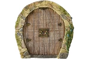 Top Collection Miniature Fairy Garden Enchanted Gnome Home Door, Brown