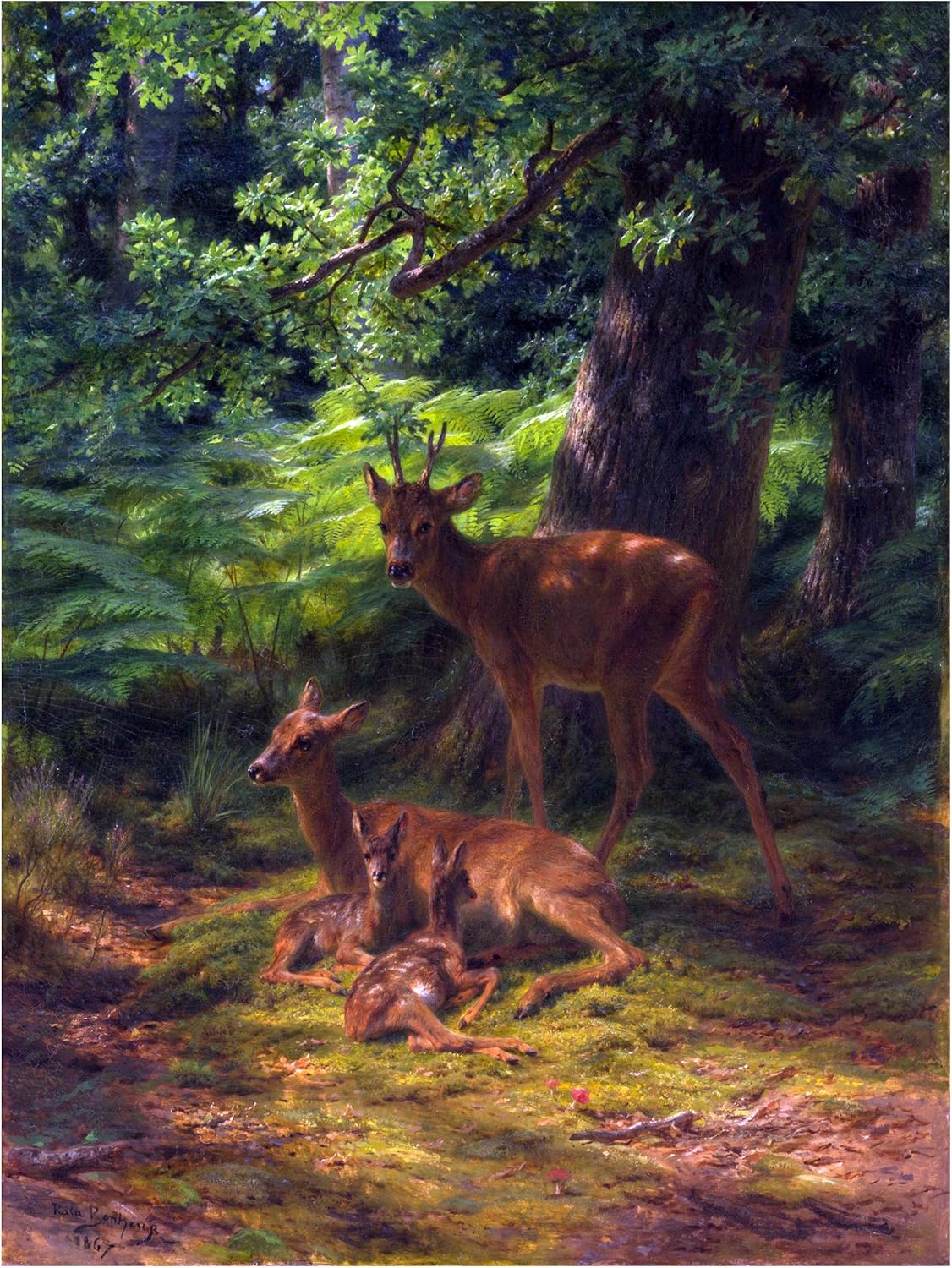 Deer Forest Summer R. Bonheur Tile Mural Kitchen Bathroom Backsplash Ceramic