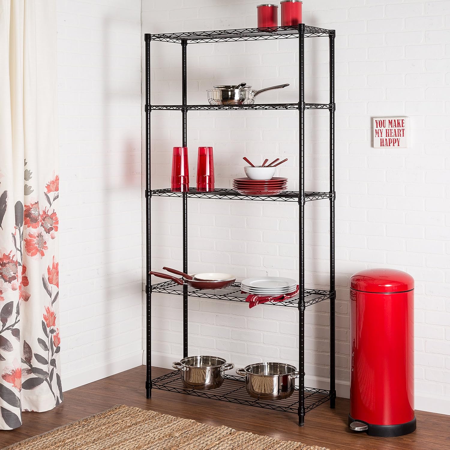 Honey-Can-Do SHF-01442 Storage Shelving, 5-Tier, Black: Home & Kitchen