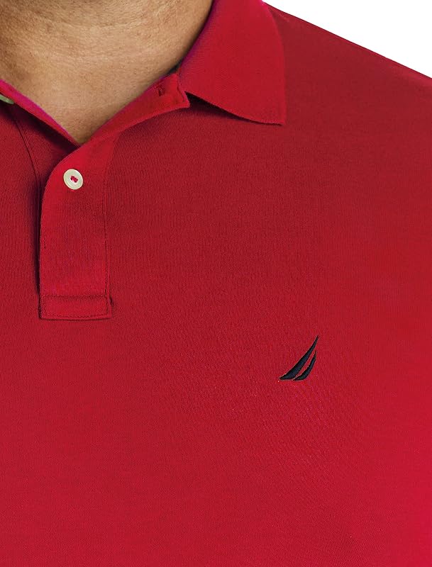 Polo de algodão de manga curta macia para homens, vermelha, XXX-Large
