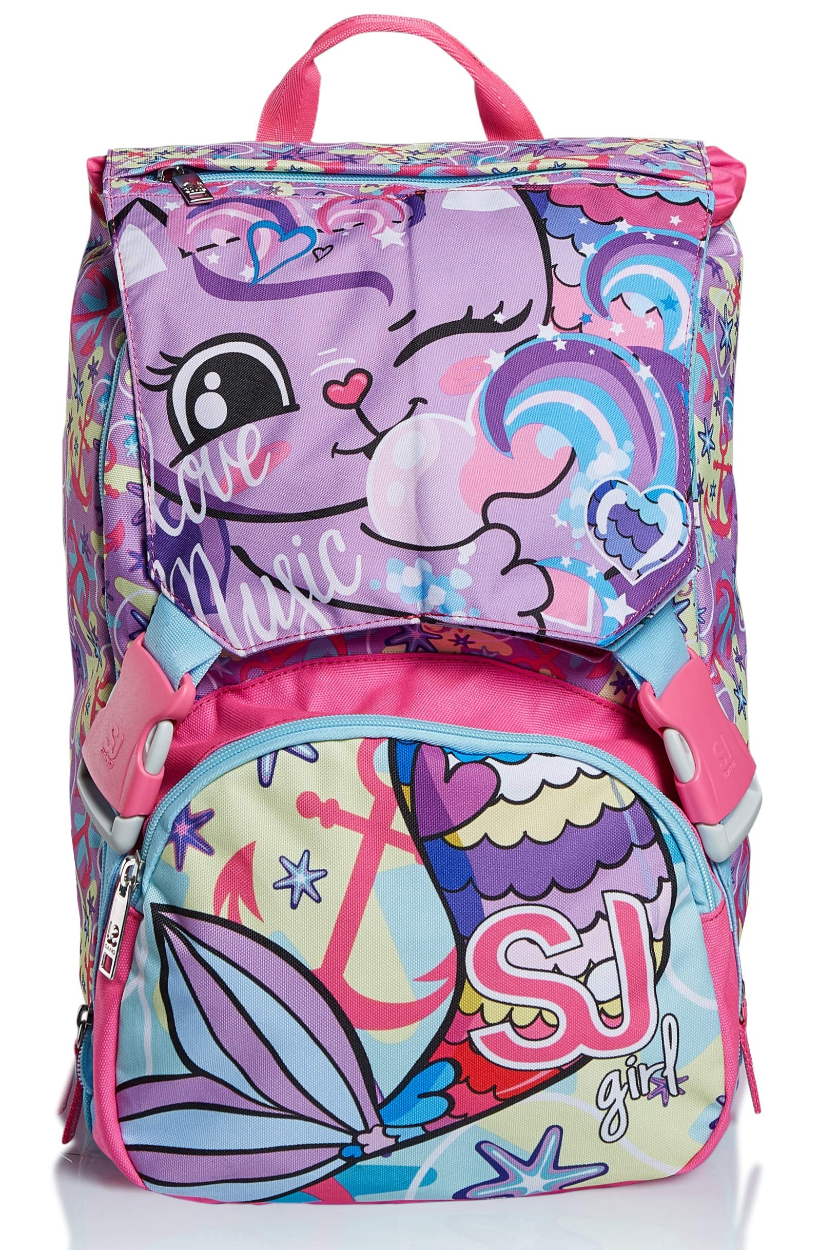 Sj Gang Stretchable Backpack, Fantasy by Sj, Pink, Elementary and Middle School