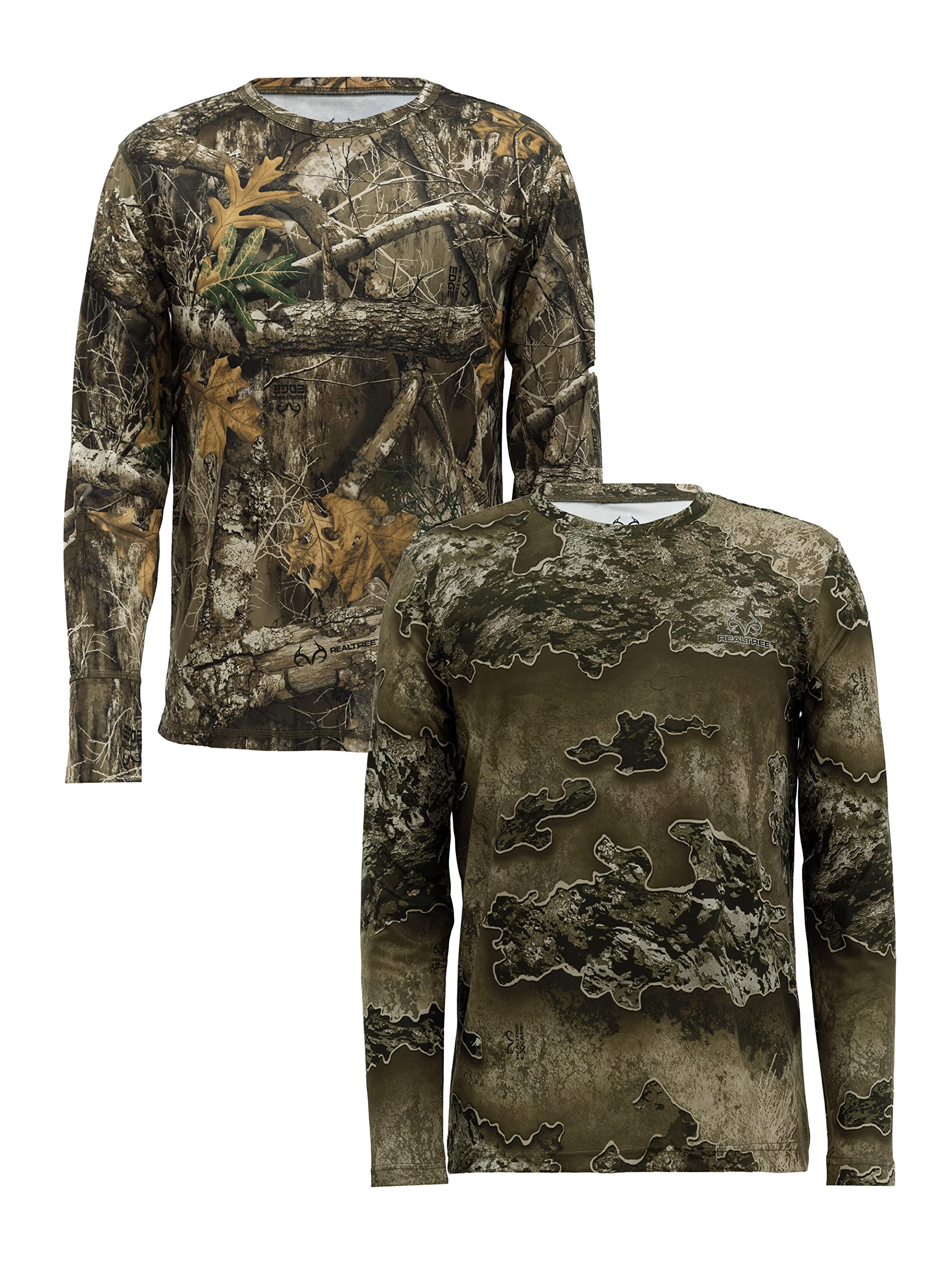 Realtree Men's 2 Pack Long Sleeve Performance Tees, Realtree Edge/Excape, XX-Large Image