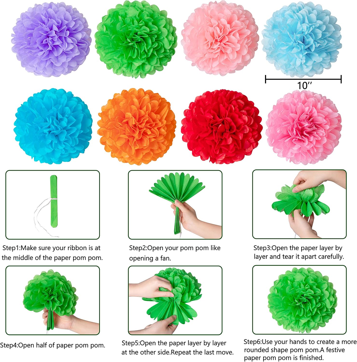 Moon Boat 35PCS Fiesta Paper Fan Party Decorations Set - Cinco De Mayo Pom Poms,Pennant,Garland String,Banner,Hanging Swirls Decor Supplies: Toys & Games