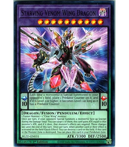 Amazon.com: Yugioh 1st Ed Starving Venom Fusion Dragon LEDD-ENC25